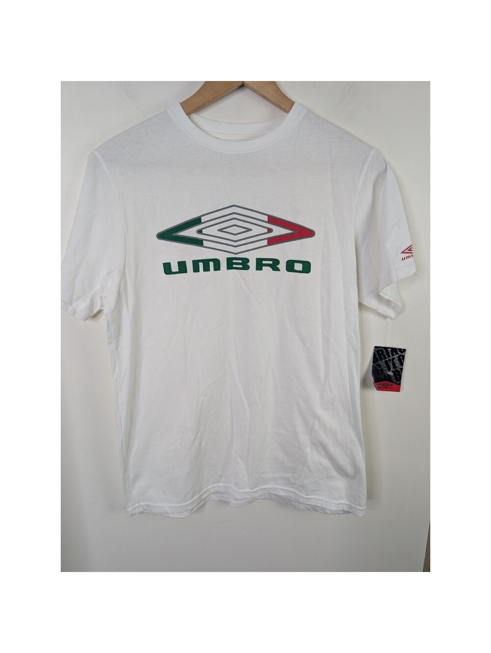 Umbro Italy Kids Size Large Country Tee Italia T-shirt 14/16 White